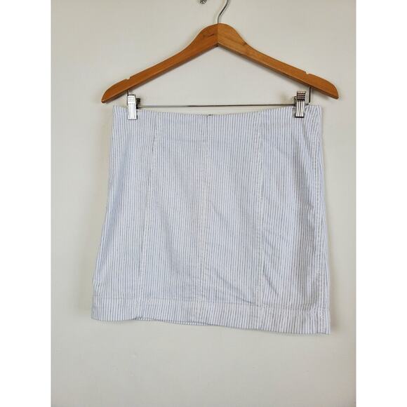 Free People 6 Modern Femme Denim Skirt Mini Stretch Stripes Boho REVOLVE Small - Picture 12 of 12